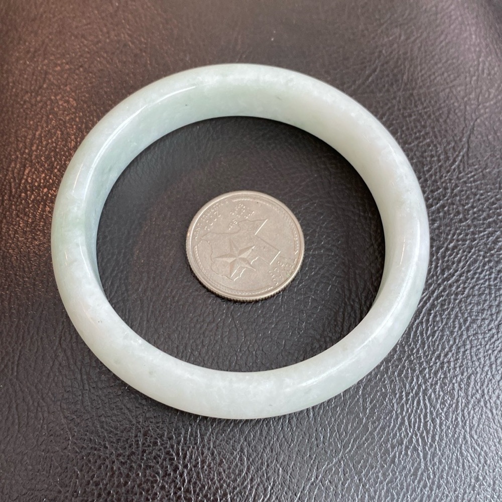 White Jade Bangle Bracelet 59mm Width 15mm - Picture 11 of 13